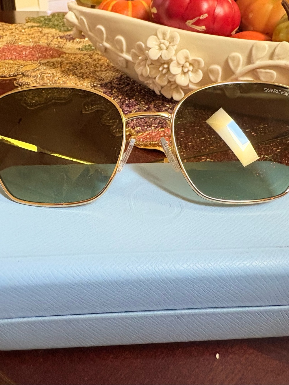 Swarovski Sunglasses SK 7029 Green Gradient Brown, Green Crystals with Case - Picture 2 of 8